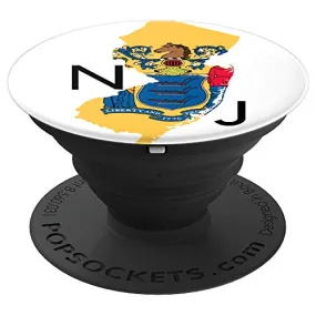 Amazon.com: Super Awesome New Jersey State Flag Map Geography - PopSockets Grip and Stand for Phones and Tablets: Cell Phones & Accessories