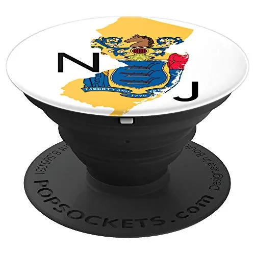 Amazon.com: Super Awesome New Jersey State Flag Map Geography - PopSockets Grip and Stand for Phones and Tablets: Cell Phones & Accessories