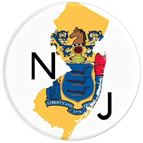 Amazon.com: Super Awesome New Jersey State Flag Map Geography - PopSockets Grip and Stand for Phones and Tablets: Cell Phones & Accessories