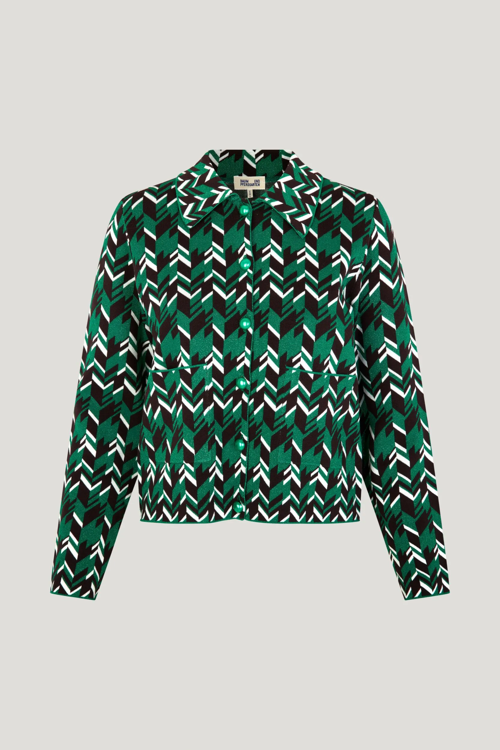 Baum Und Pferdgarten Cassandra Cardigan Green Geometric