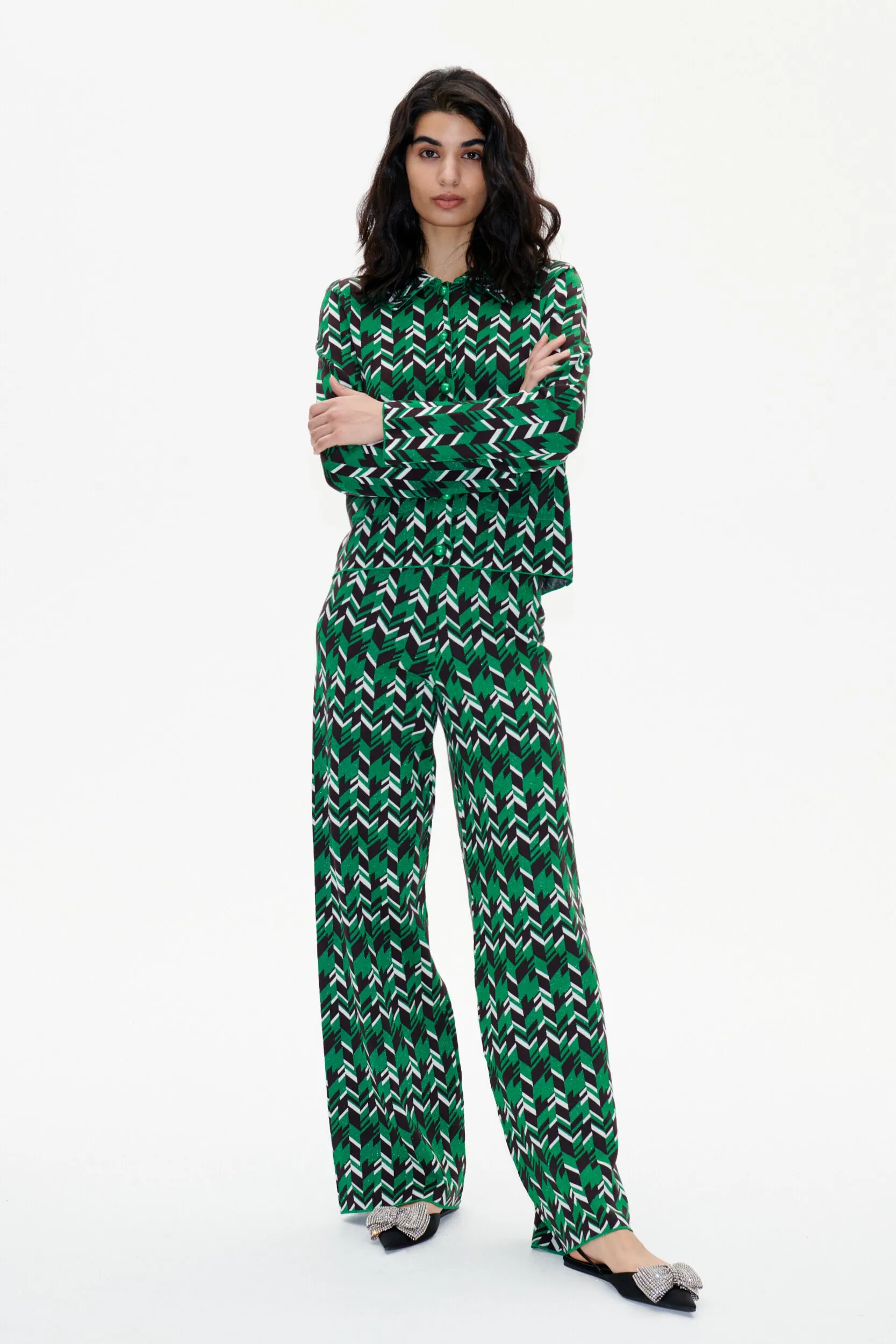 Baum Und Pferdgarten Cassandra Cardigan Green Geometric