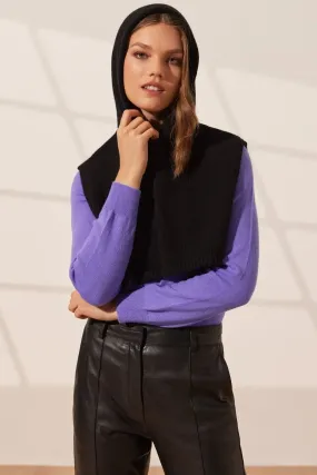Black Cashmere and Wool Lucia Hoodie