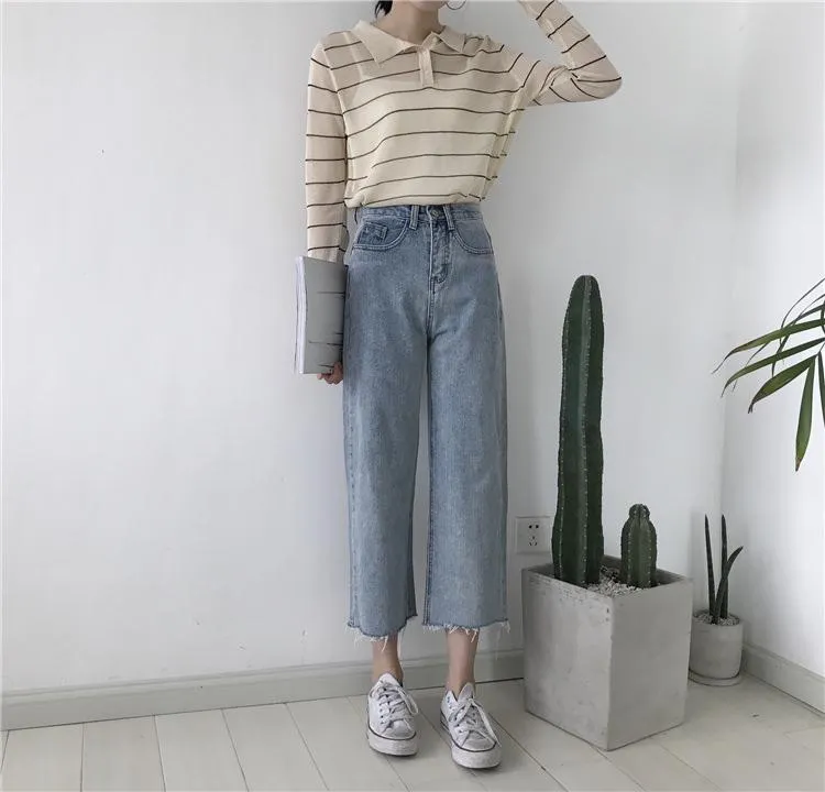 Boyfriend Oversized Blue Denim High Waist Jeans