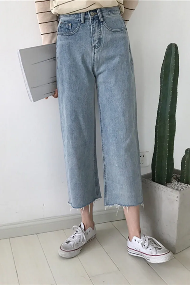 Boyfriend Oversized Blue Denim High Waist Jeans