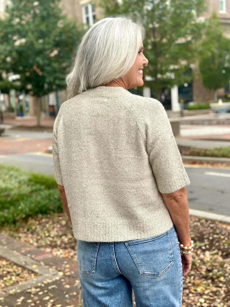 Celestial Shimmer Sweater - Winter White/Gold