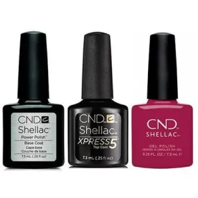 CND - Shellac Xpress5 Combo - Base, Top & How Merlot (0.25 oz)