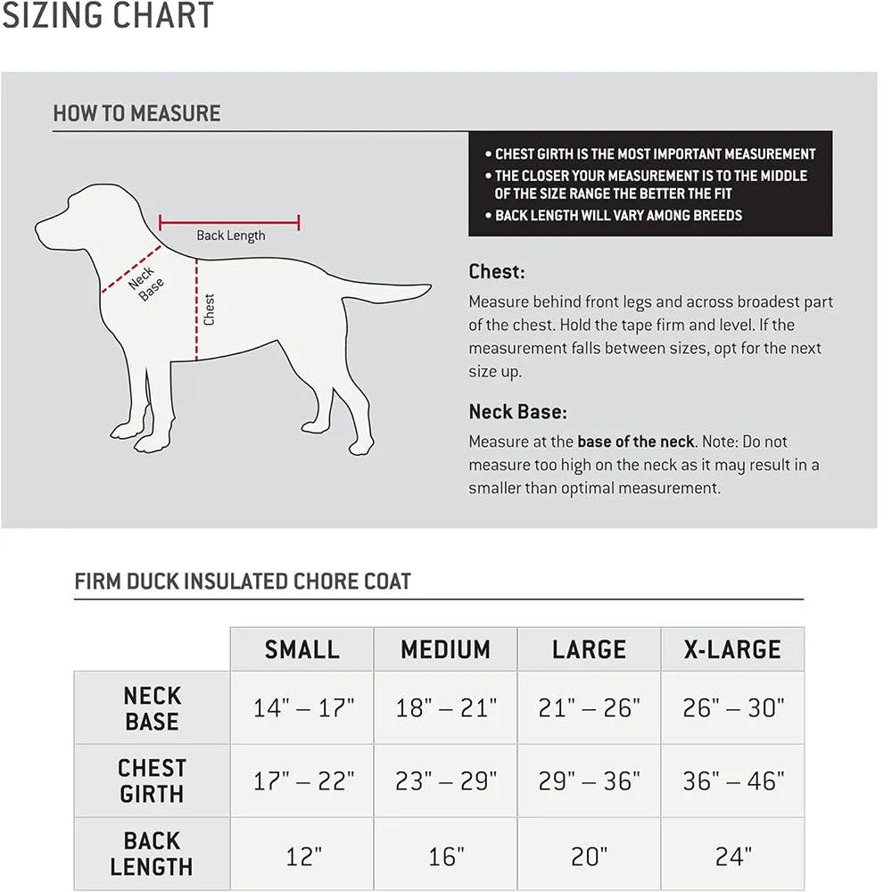 Dog Windproof Firm Duck Insulated Dog Chore Coat Duck Canvas Water Repellent Coat For Dogs