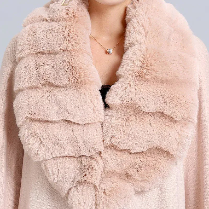 FAUX FUR PONCHO