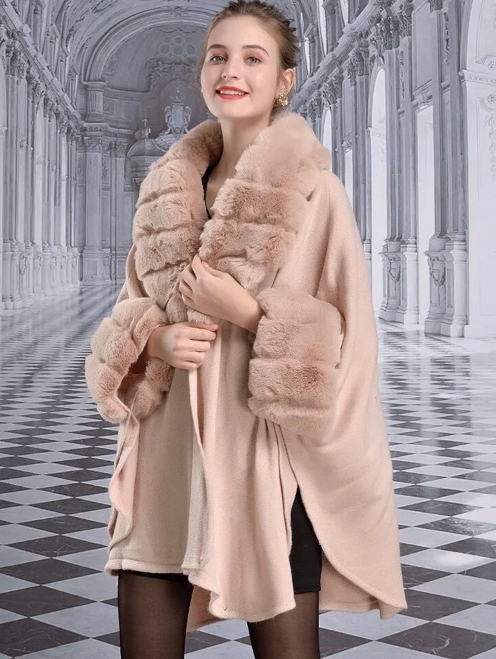 FAUX FUR PONCHO