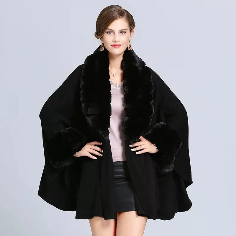 FAUX FUR PONCHO