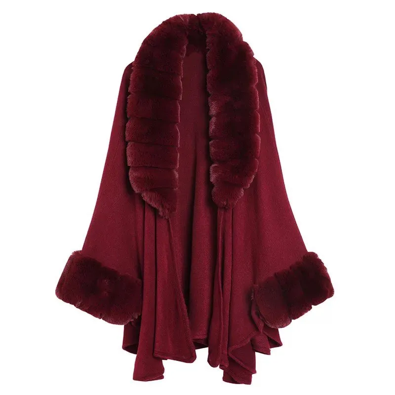 FAUX FUR PONCHO