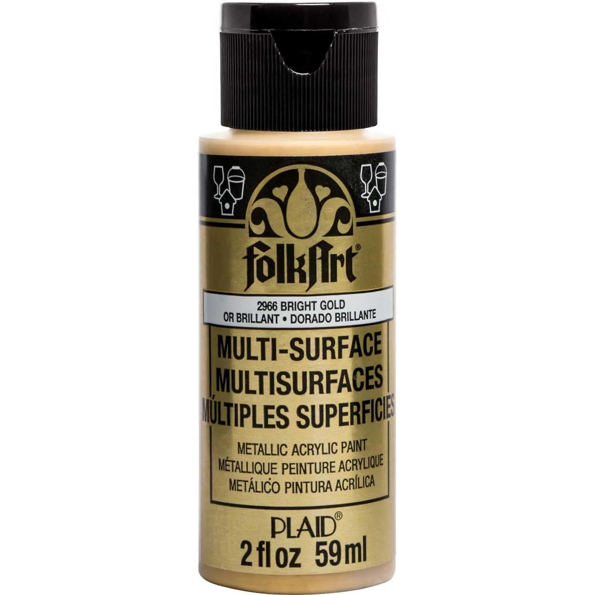 Folkart Multi-Surface Specialty Paint - Metallic Bright Gold