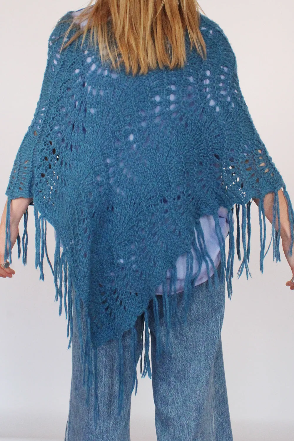 Gehaakte vintage poncho