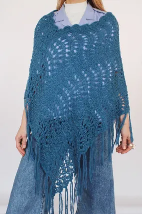 Gehaakte vintage poncho