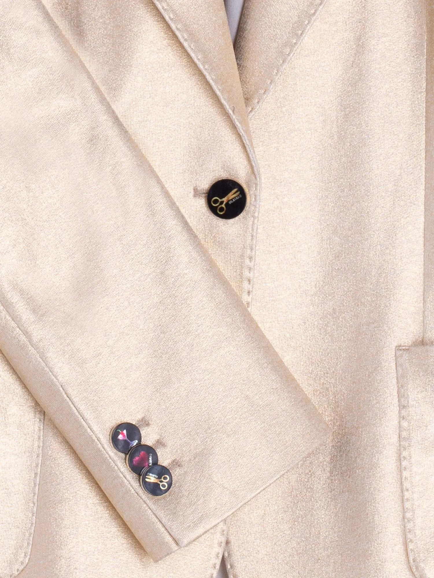 Hillary Metallic Stretch Jacket - Gold