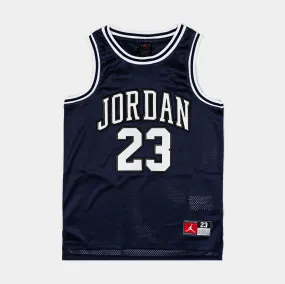 JDN 23 Tank Grade School Jersey (Midnight Blue/White)