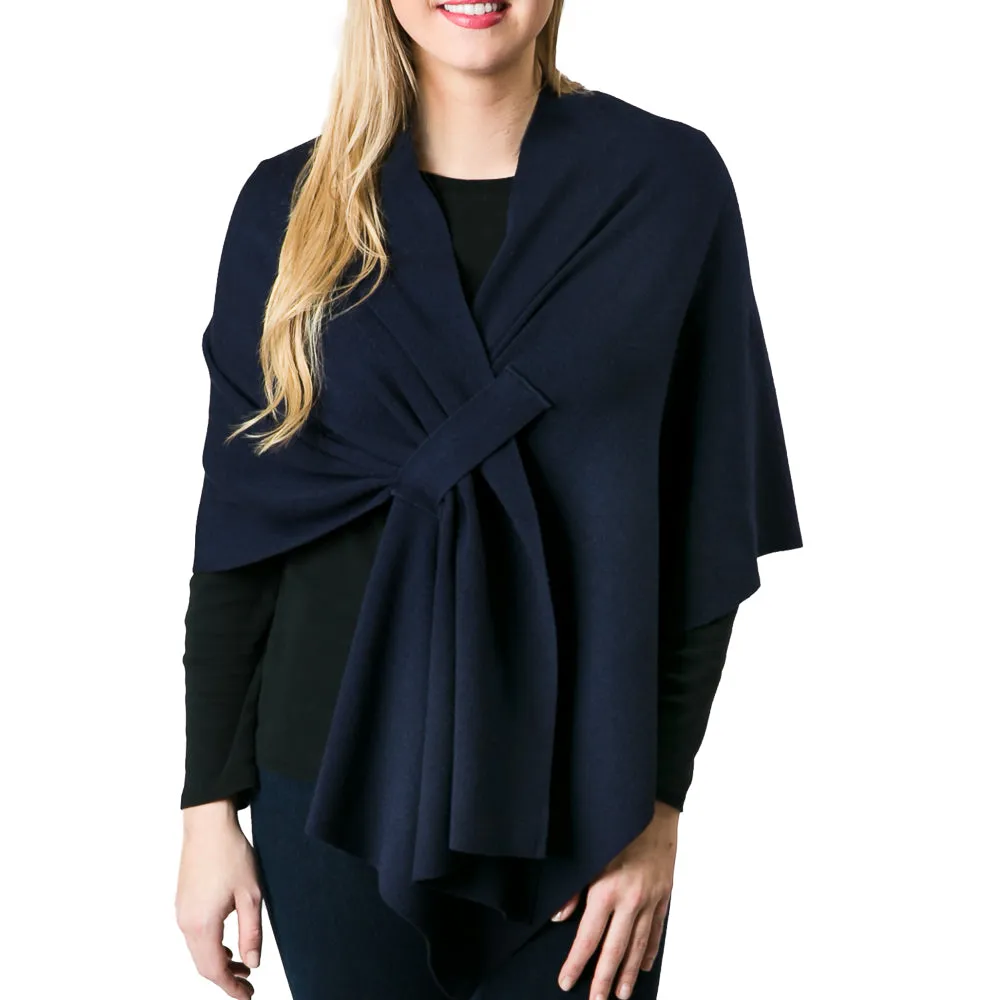 Katie Knit Solid Keyhole Wrap