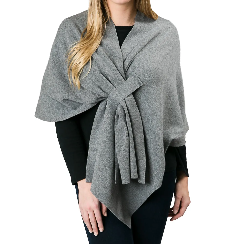 Katie Knit Solid Keyhole Wrap