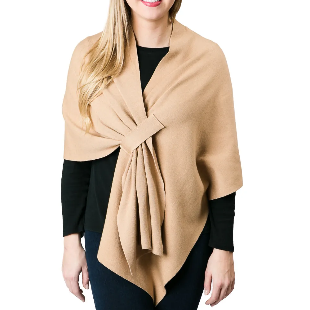 Katie Knit Solid Keyhole Wrap