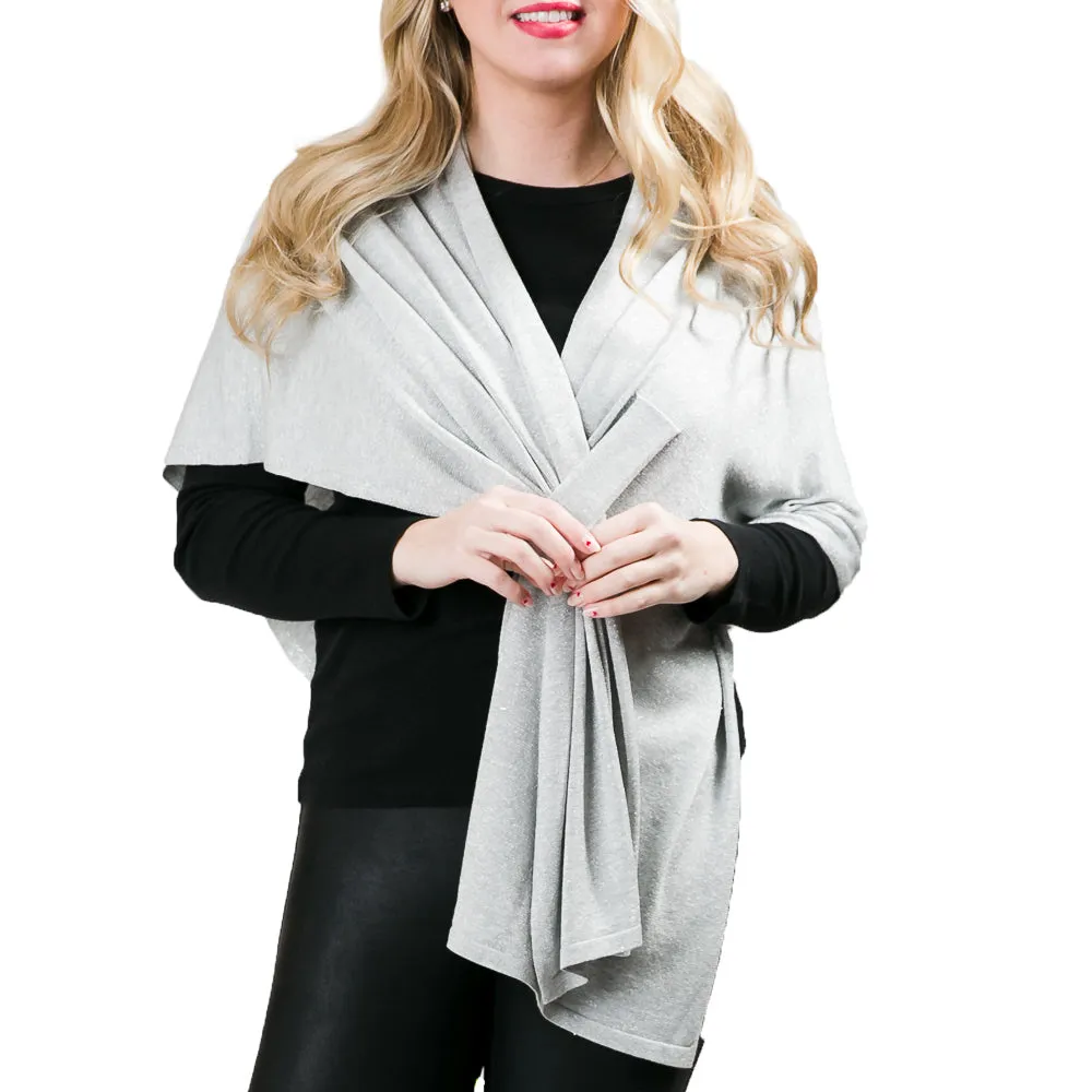 Katie Knit Solid Keyhole Wrap