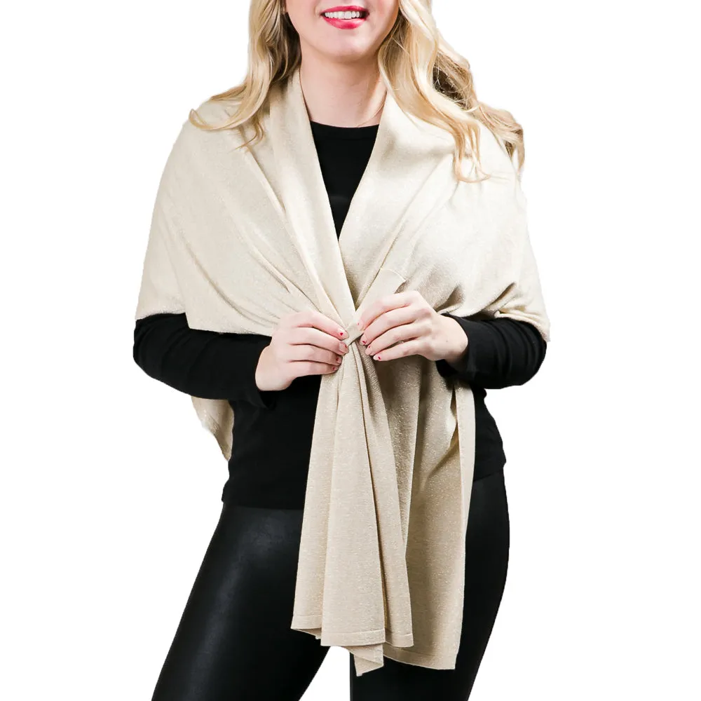 Katie Knit Solid Keyhole Wrap