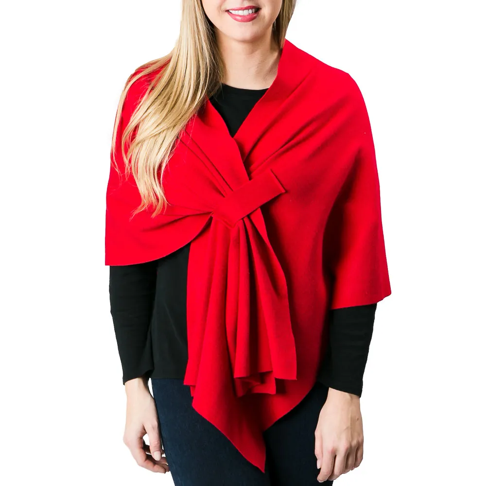 Katie Knit Solid Keyhole Wrap