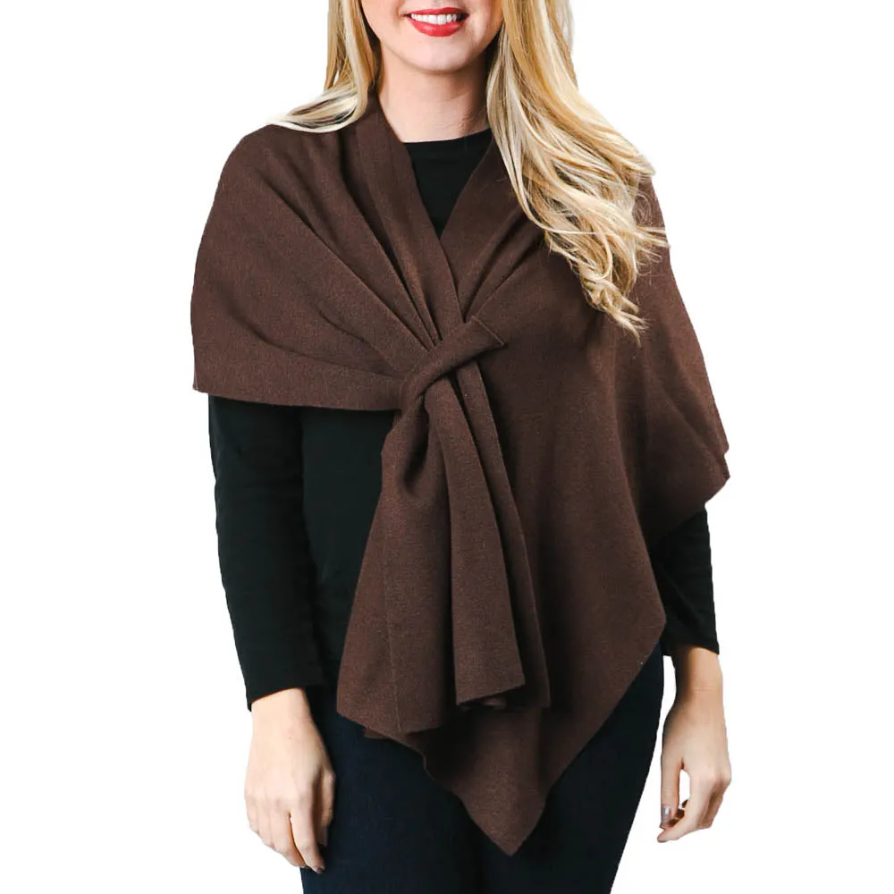 Katie Knit Solid Keyhole Wrap