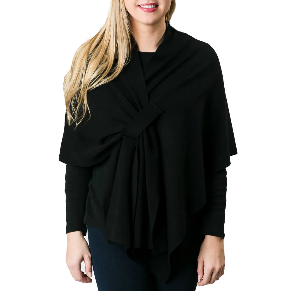 Katie Knit Solid Keyhole Wrap