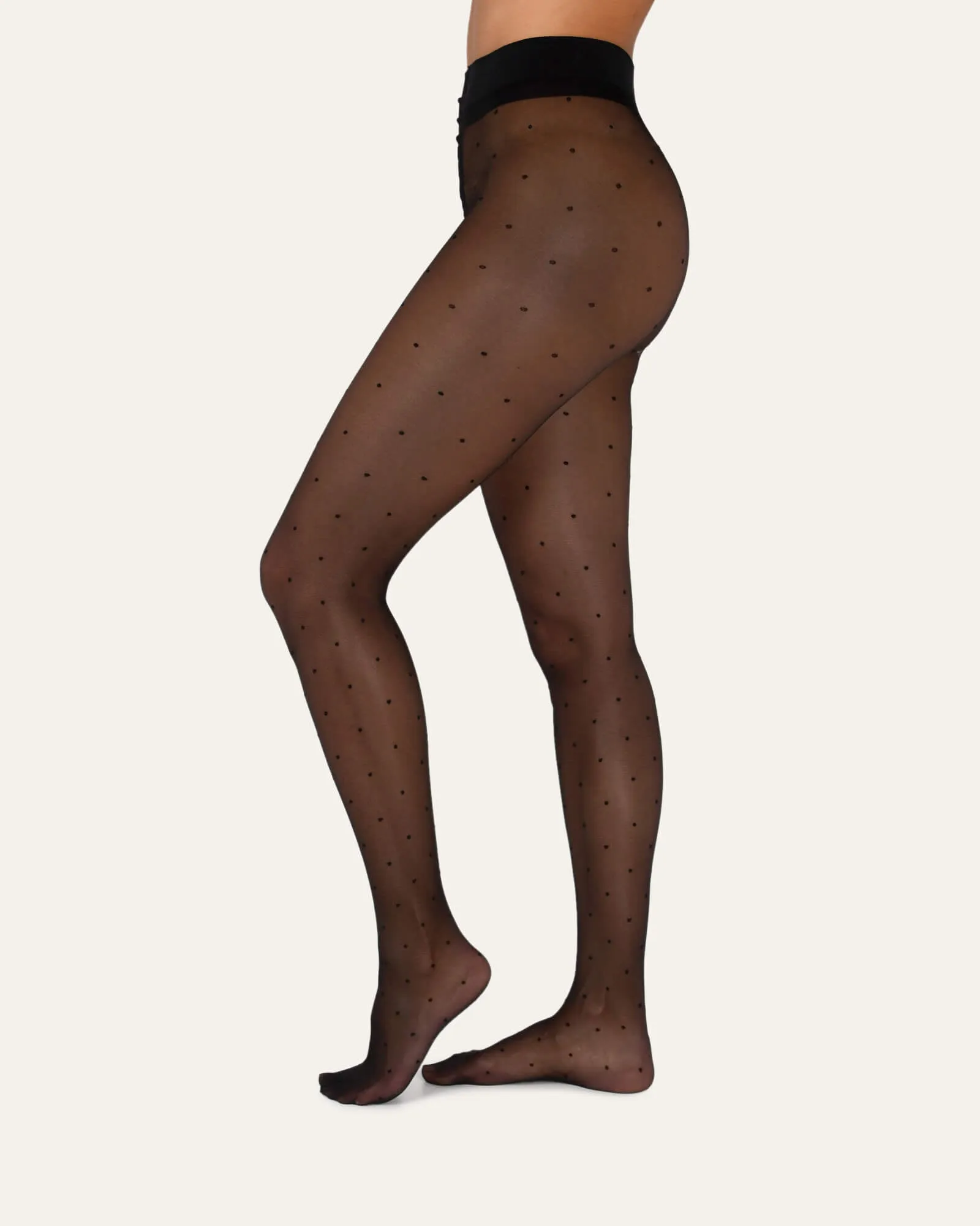 LEVANTE SIENNA SHEER SPOT TIGHTS BLACK