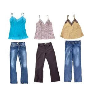 Nostalgic style bundle: y2k jeans and cami tops (NS-255)