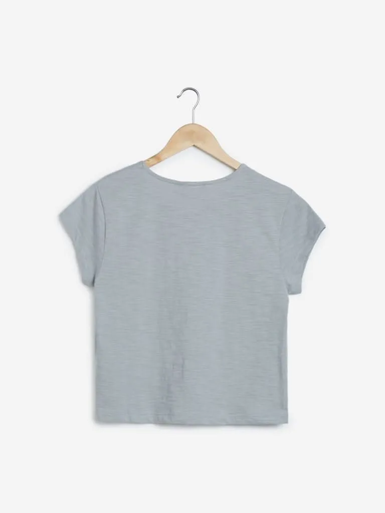 Nuon Grey Cropped Samuel T-Shirt