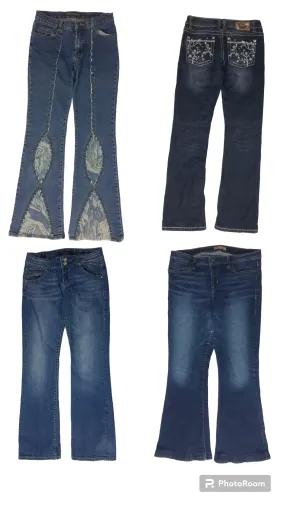 Retro Glam Flare Chronicles: Vintage Flared Jeans: 👖🌟💥🌟 (S-148)