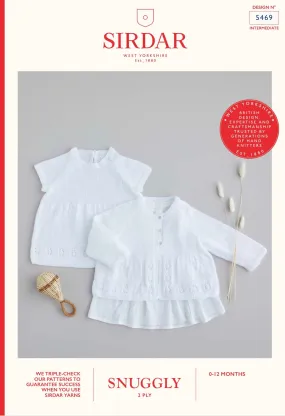 Sirdar Snuggly 2ply Matinee Coat & Dress Knitting Pattern 5469
