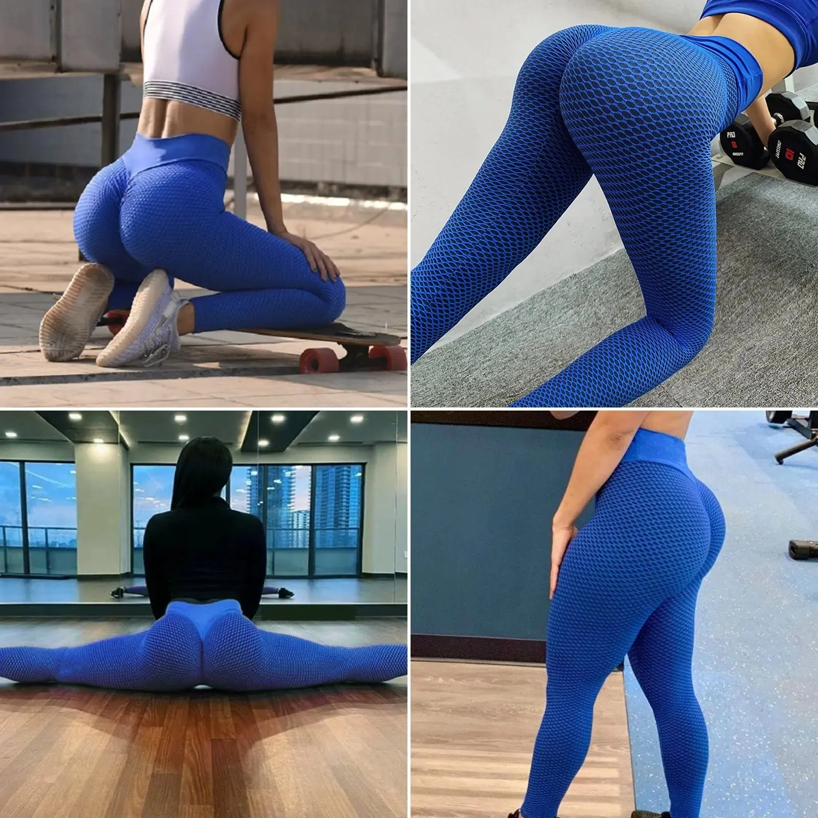 Sports High Waist Yoga Pants, Plus Size Women's Butt Lifting Workout Tights