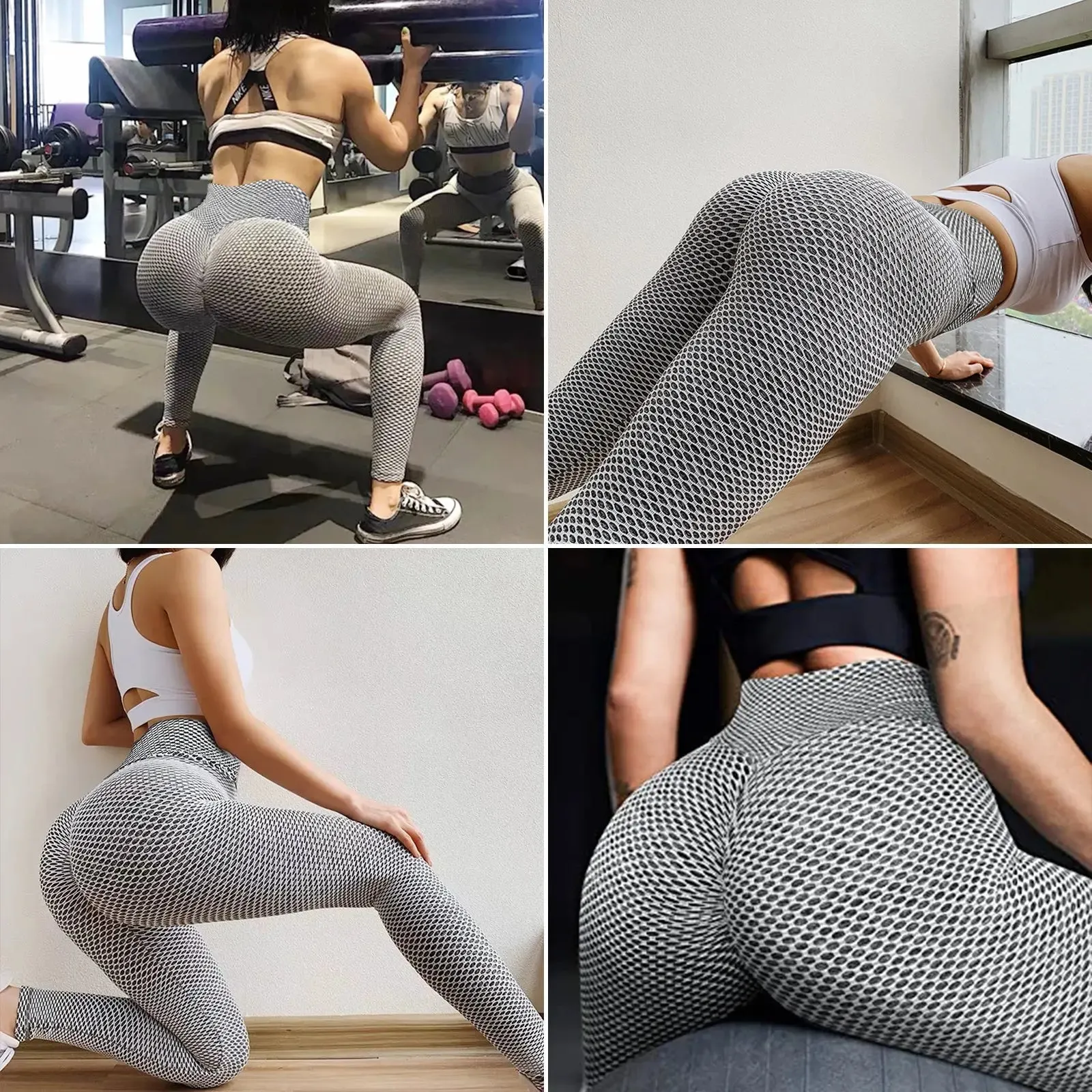 Women's Butt Lifting Exercise Tights, Plus Size Sports High Waist Yoga Pants, Leggings