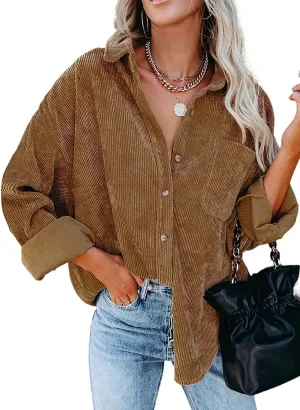 Women‘s  Casual  Oversized Corduroy Shirts