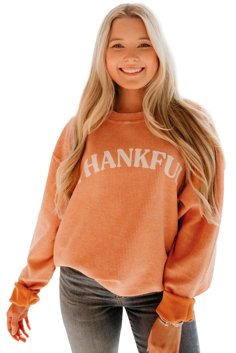 Women's Ribbed Corded Oversized Sweatshirt