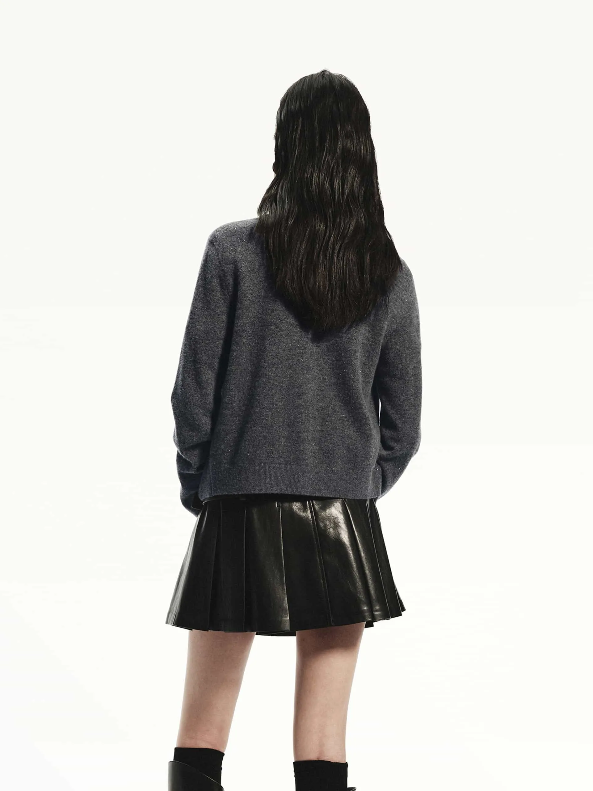 Wool Fitted Knit Cardigan